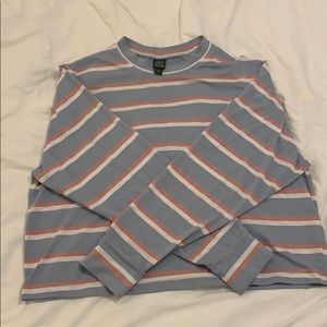 Cropped sweater, blue & pink striped, Wild Fable